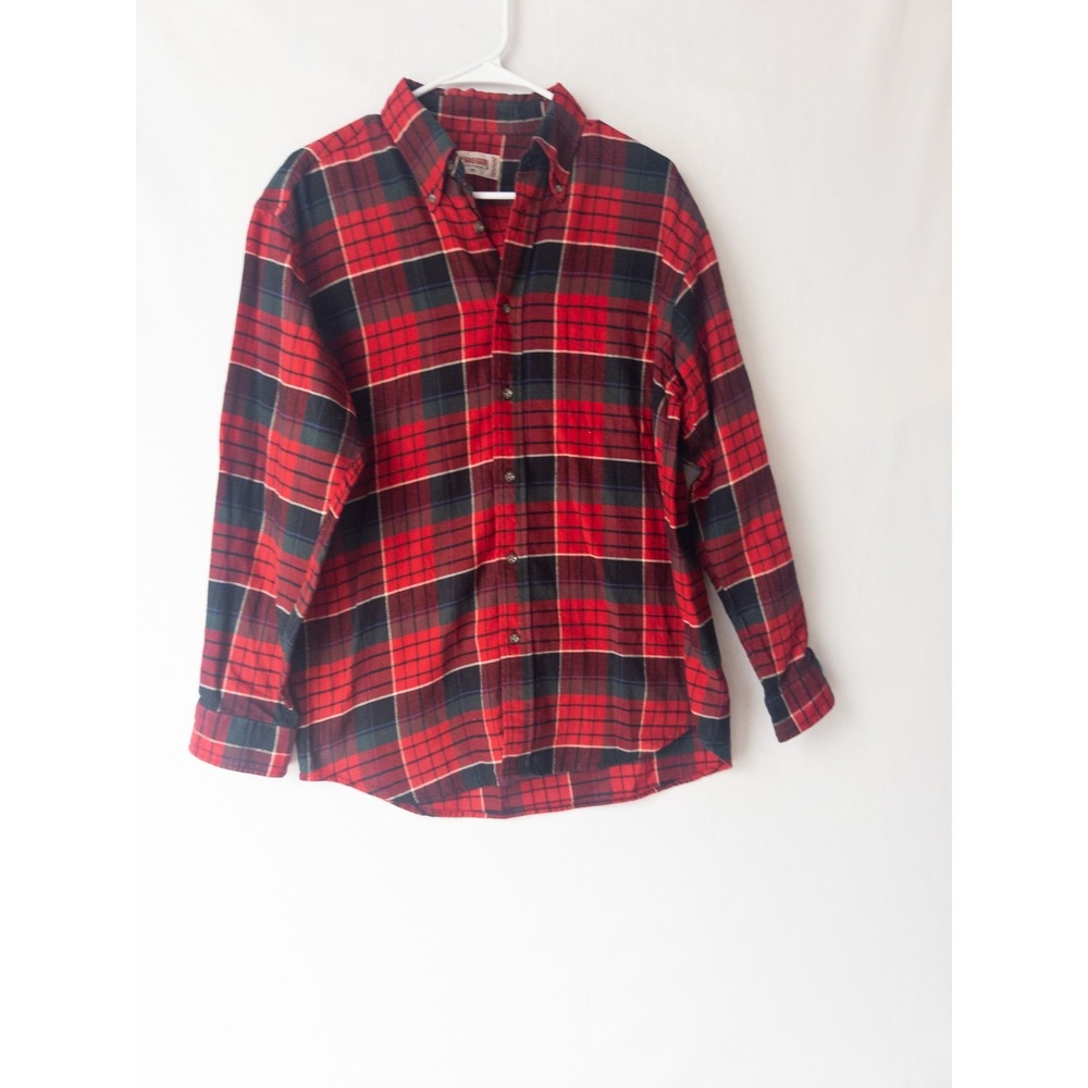 Mc Gregor Sportswear Shirt Mens M Plaid Tartan Button Up Collared‎ Red